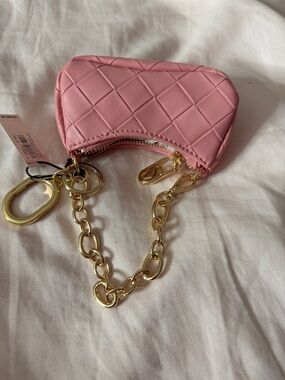 Victoria's Secret Quilted Pink Mini Pouch with Gold Chain